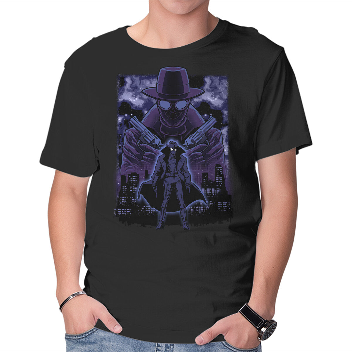 Unisex Crew Neck T-Shirt Noir Shadow Nebula Graphic Short Sleeve Casual Tee XS