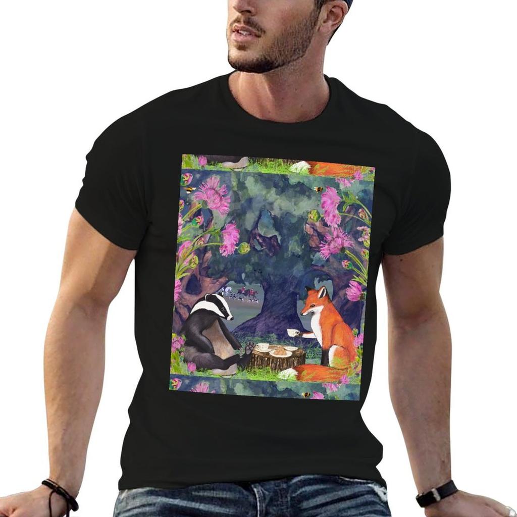 Badger And Mr Fox Tshirt Unisex T Shirts Cotton T Shirts For Unisex Slim Fit Unisex T Shirt Cotton 100 Tshirt