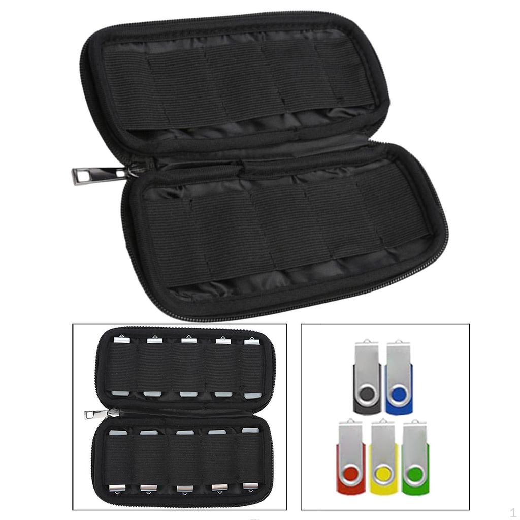 Compact USB Drive Storage Solution with Zipper Closure