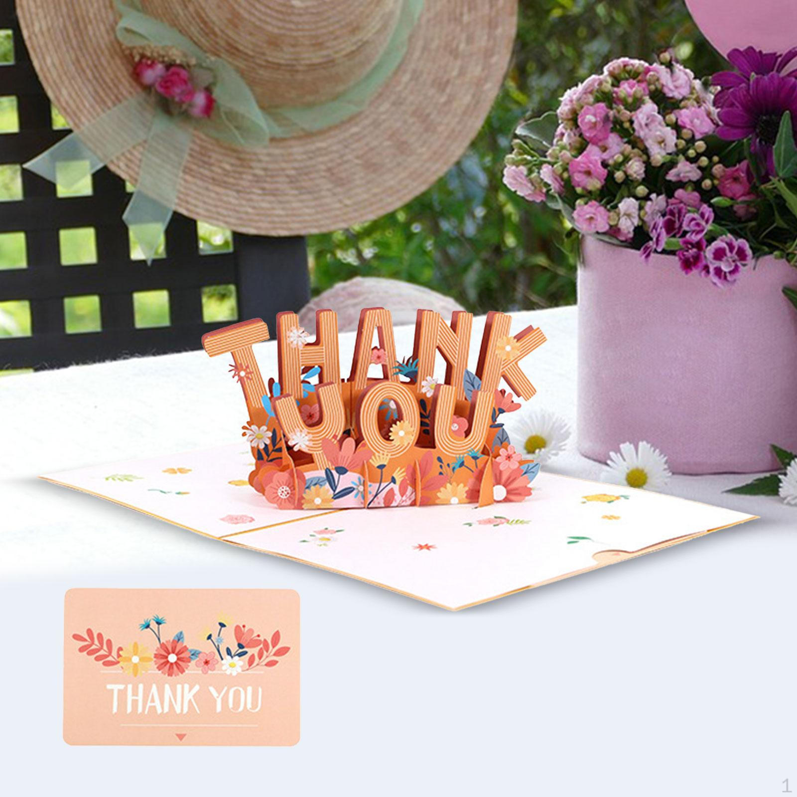 

3D Thank You Popup Card Greeting Romantic Creative Gift Mother s Day Unique Father s