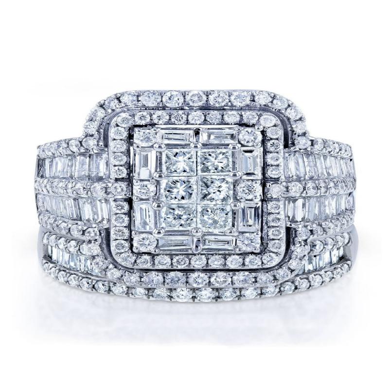 2pcs Luxury Exaggerated Women's Cubic Zirconia Pair Ring Set Ring Fashion Women's Ring Personalized Jewelry