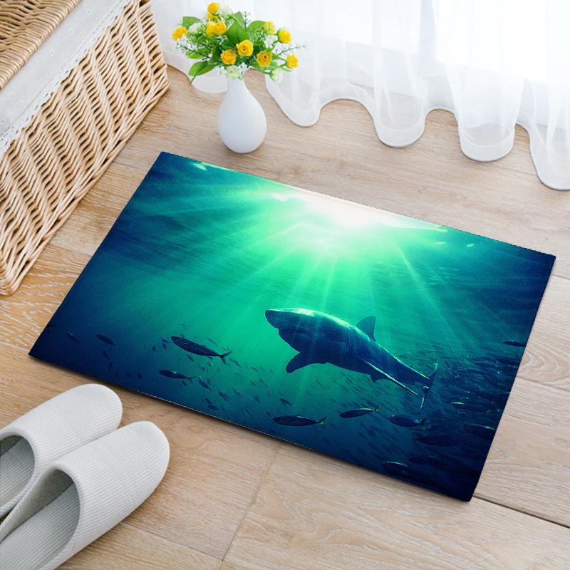 

3D Sea Ripple Beach Series Напольный коврик для ванной комнаты, нескользящий коврик для входа на кухню, декоративный коврик для ног, семейный коврик для двери из диатомовой грязи 40x60cm 16x24inch