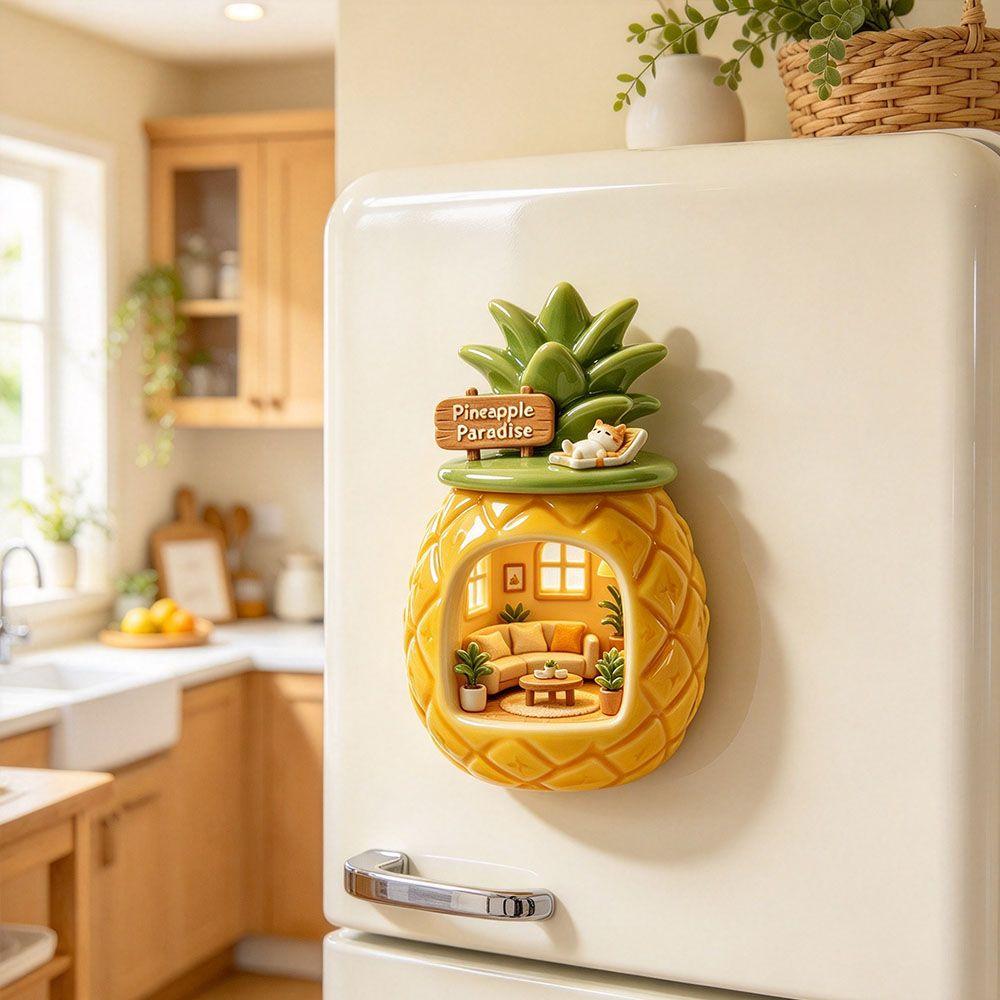 3D Relief Refrigerator Magnet Resin 3D Refrigerator Stickers Kitchen Decor