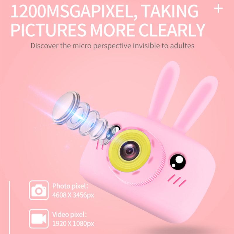 Non-Toxic New Mini Cartoon Rabbit Camera 2 Inch Hd Screen Educational Children Toys Portable Video Digital Camera Slr Camera For Kid Gifts