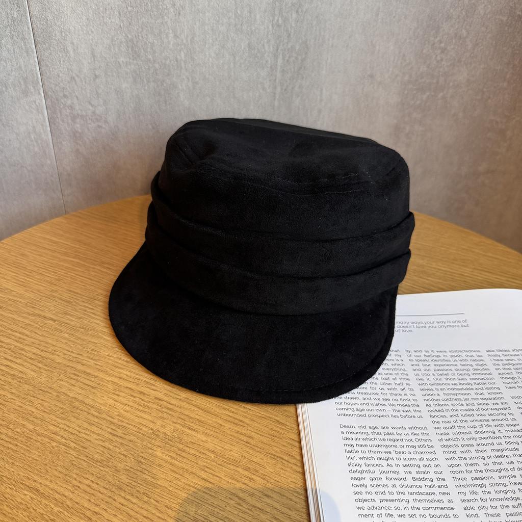 Vintage Suede Beret Hat Short Brim Newsboy Cap For Street Style And Use Daily
