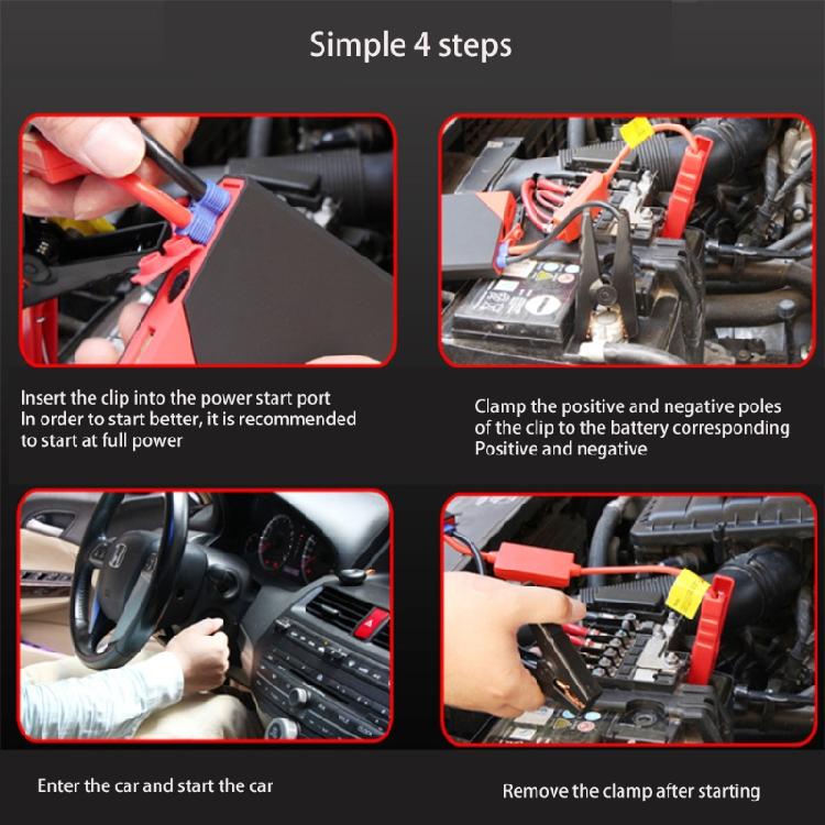Super Safe Car Jump Emergency Starter with USB Quick Charge Portable Power Pack