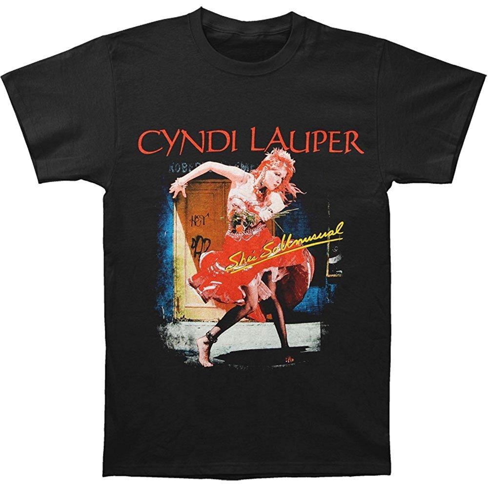 Cyndi Lauper Mens 2013 Shes So Unusual Tour Dated Black T-Shirt S-234XL E054 XXL