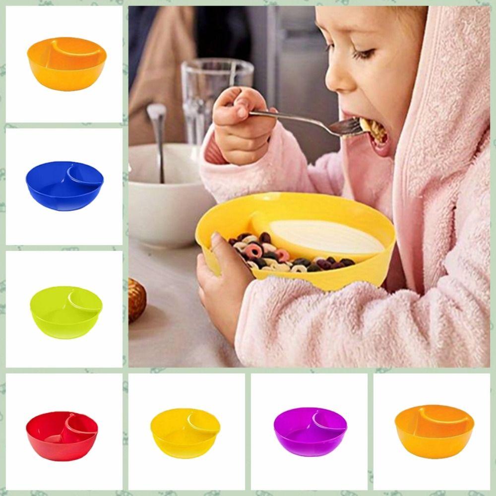 Divided Cereal Bowl 2 Grids Snack Bowl Portable French Fries Bowls Salad