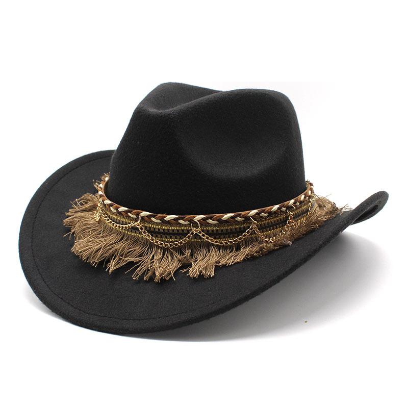 Vintage Western Cowboy Hat Cowboy Hat Felt Hat Wool Top Hat Ethnic Style Hat Vintage Jazz Hat