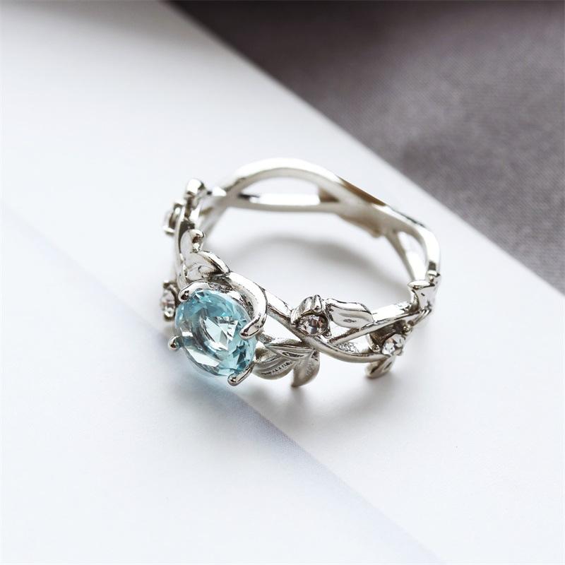 

Fashion Crystal Women Leaf Engagement Rings Zircon Cubic Graceful Girls Rose Women Gift Ring HipHop Party Wedding Creative 6 медный