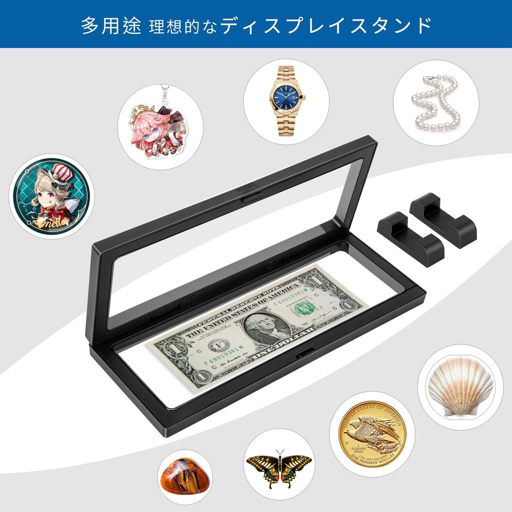 Set of 5 Rubber Strap and Acrylic Keychain Storage and Display Stands – Durable, Highly Transparent Badge Display Case with Removable Base, Stylish