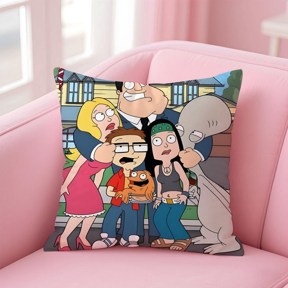 A-American D-Dad! Anime Cushion Cover Home & Car Multi-Scene Pillow Cover - Reversible, Soft & Durable for Daily Use