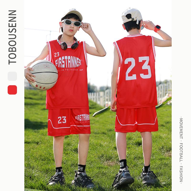 Summer new men's and children's basketball suit outdoor women's sports training quick-drying jersey short-sleeved shorts two-piece set