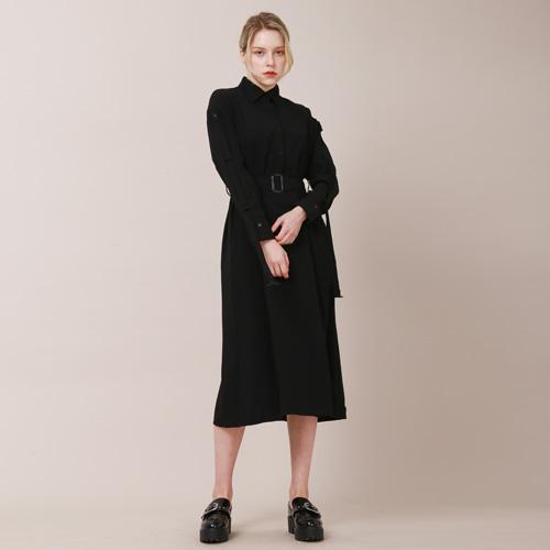 Bunderghost Wing Collar Strap Dress (Black)