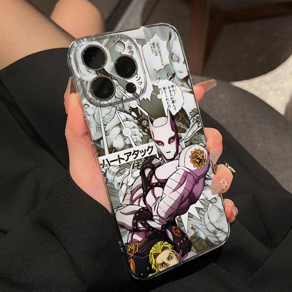 JoJo Adventure Killer Queen Phone Case For IPhone 15 Pro Max 16 Pro Max 14 13 11 12 Mini Xs X Xr 7 8 Plus Se Transparent Cover