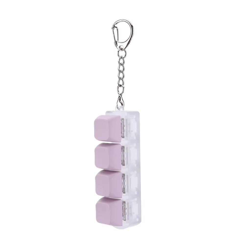 4 Keys Button Keycap Fidget Keychain Keyboard Key Toy Keyboard Clicker Toy Keyboard Cube Toy for Adult Gifts To Relief Pass Time