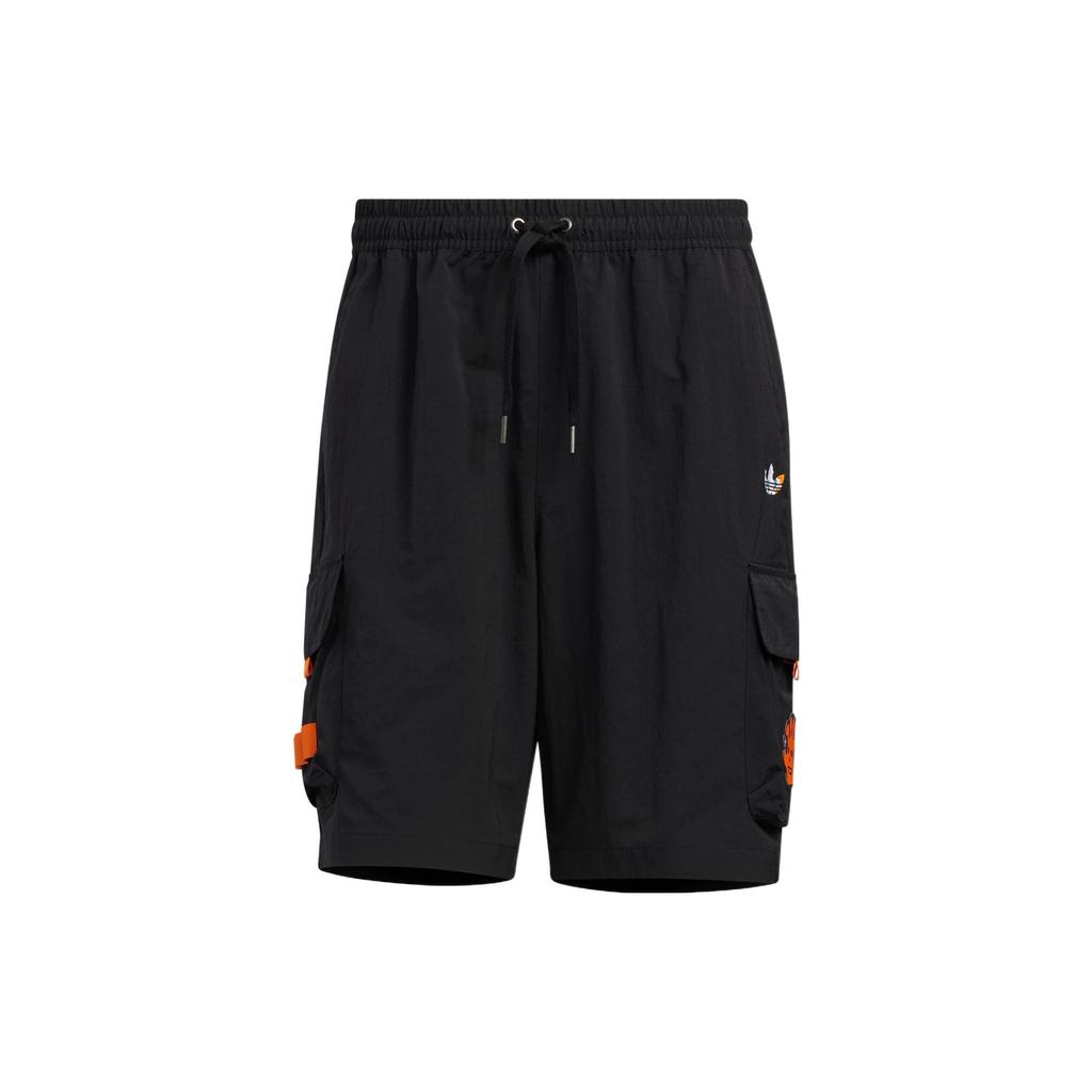 Adidas Originals Trefoil X Kentaro Kobayashi Co-branded Solid Embroidered Multi-pocket Cargo Shorts Men Shorts Black HR6444