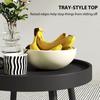 49.5 Cm Round Garden Table, Small Outdoor Coffee Side Table with Plastic Tray-Style Top, Metal Legs, Black