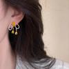 Bow pearl tassel unique pearl earrings mosquito coil disc ear clips sweet temperament stud earrings spring earrings