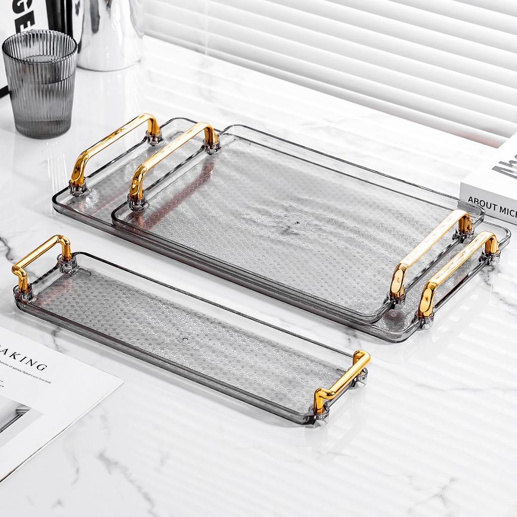 Rectangular Multi-Functional Tray for Snacks, Fruits, and Cups - Simple Style Creative Display