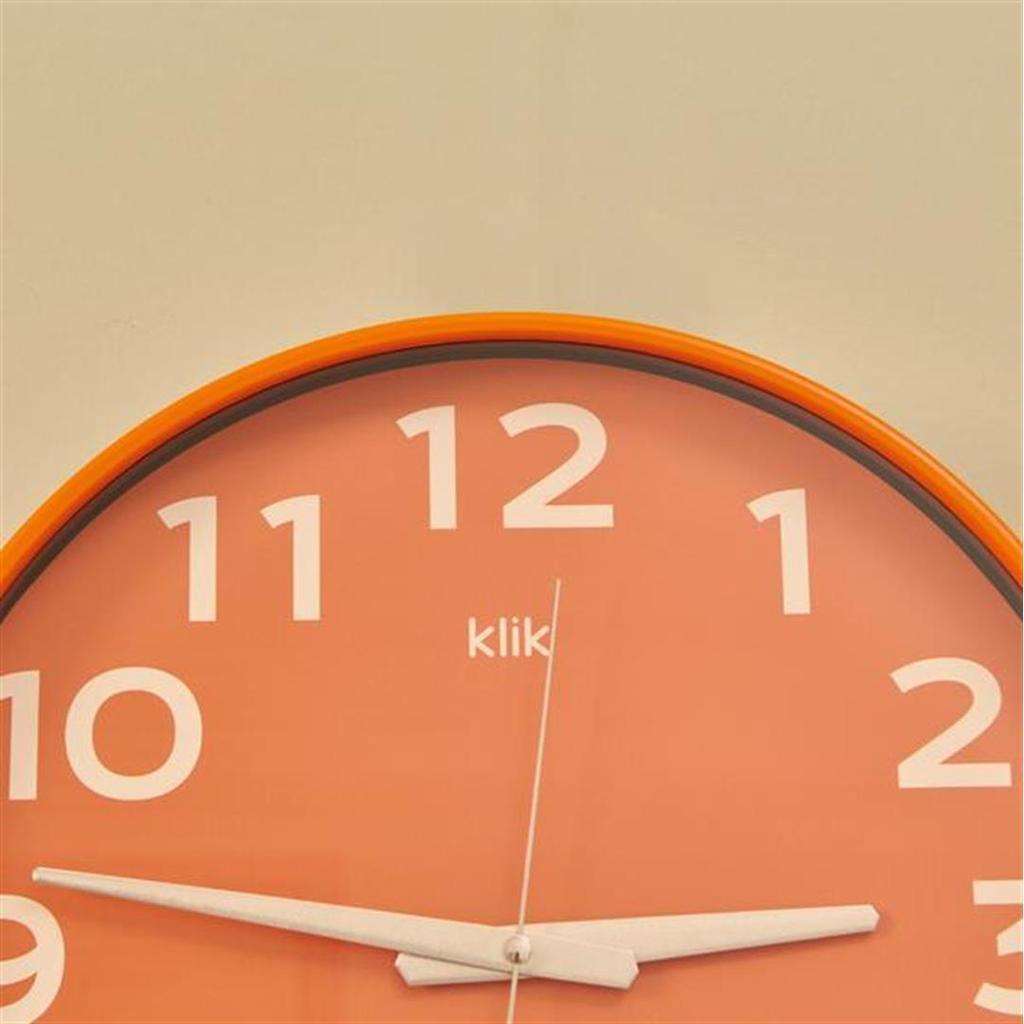 Klik Dekorativní nástěnné hodiny oranžové 38 cm