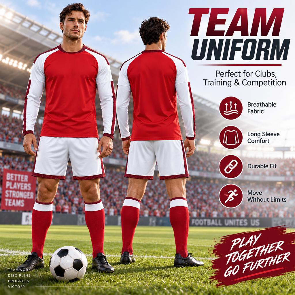 Soccer and Shorts 2-Piece Set for Kids and Adults, Team Uniform for Day and
