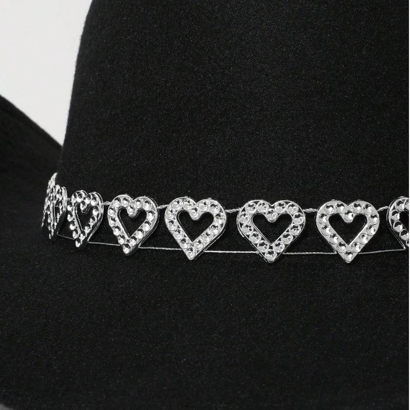 Bridal love jazz top hat European and American style knight hat high quality woolen straw hat men's and women's photo travel hat