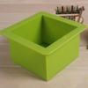Green Square Silicone Cake Soap Mold 500ml Straight-Edged Square Brick Bread Mold 9 * 9 * 6.5cm Chiffon Bread Cake Mold
