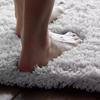 Hotel Bathroom Long Hair Floor Mat Absorbent Mat Machine Washable Solid Color Simple Toilet Floor Mat