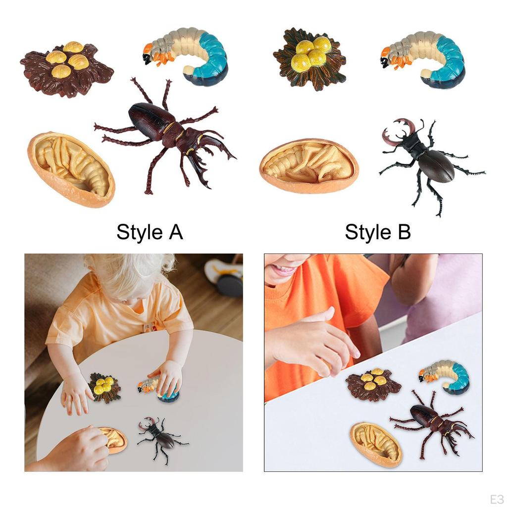 Animal Model Toy Worms Growth Cycle Ornaments Educational Set for Kindergarten Boys Children