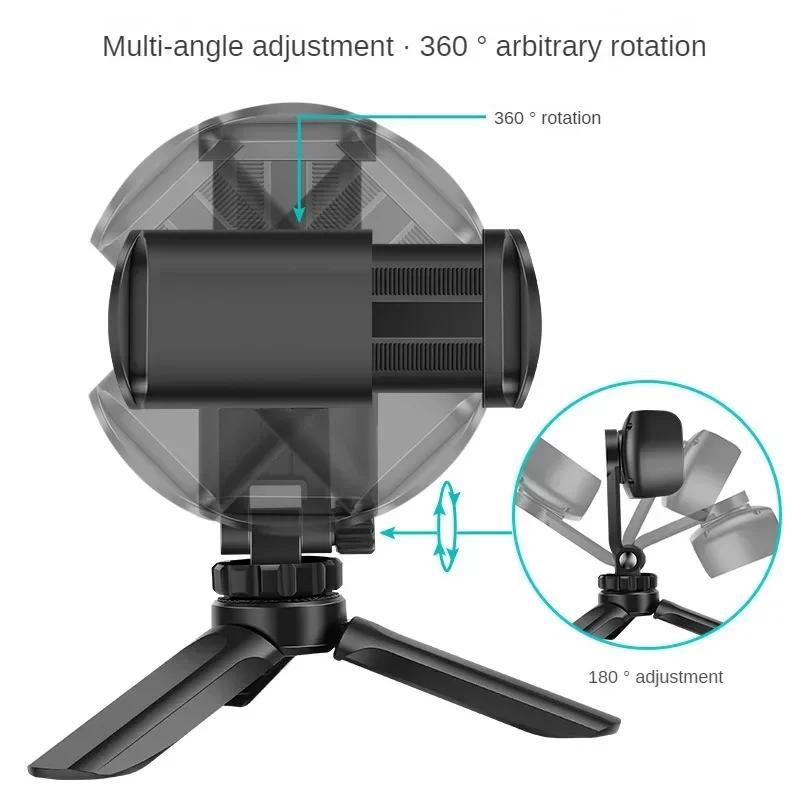 1 Pc Portable Mini Tripod Desktop Tripod Stabilizer for Mobile Phone Live Streaming 360 Degree Rotation ABS Stand