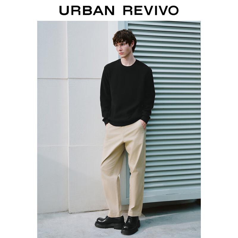 

UR Men s 2024 Winter Solid Color Round Neck Pullover Sweatshirt UMM440041 XS