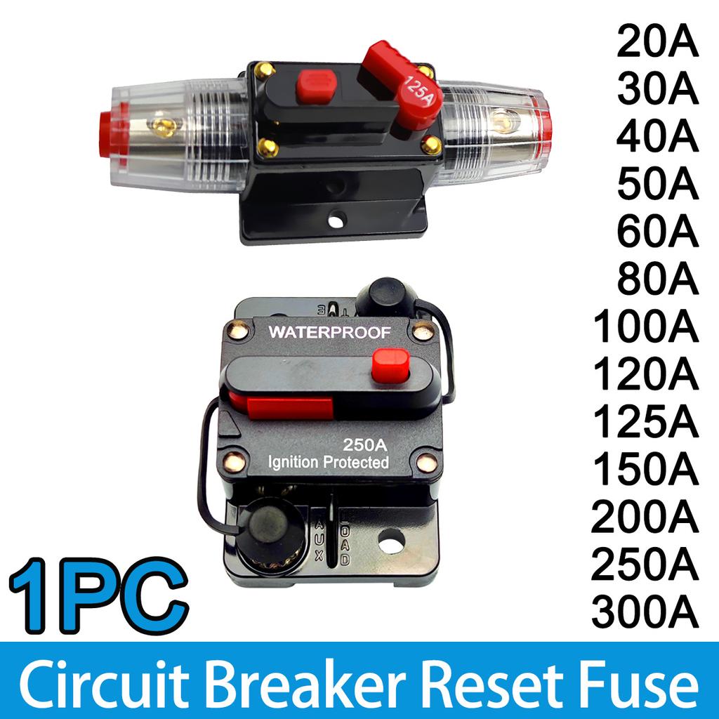 1PC Circuit Breaker Reset Waterproof Circuit Breaker For Car Audio System 20a To 300a Car Fuse Switch Circuit Breaker Fuses4