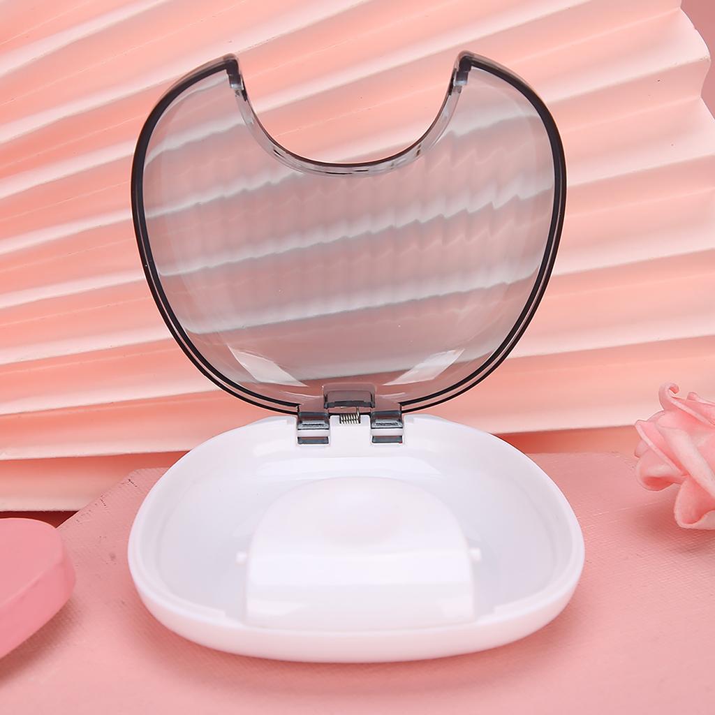 Orthodontic Retainer Case Portable Waterproof Mouthpiece Denture Box ContainerGray White