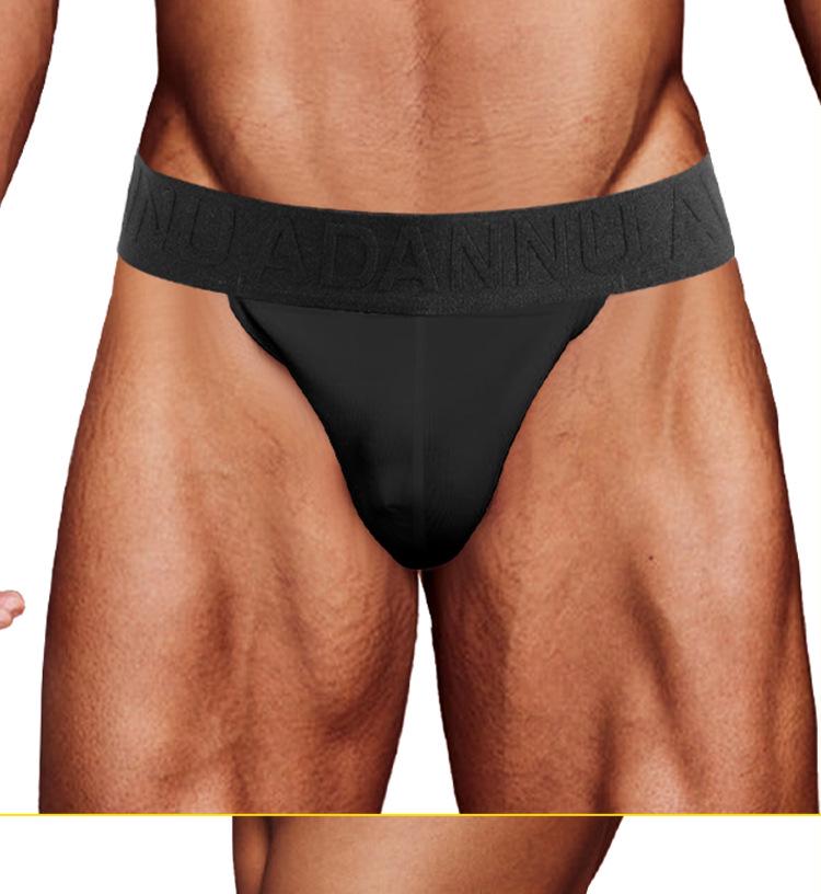 Herren geprägte doppelte Knopf-Eis-Seide Low-Rise Tanga - Atmungsaktive sexy Party-Slips