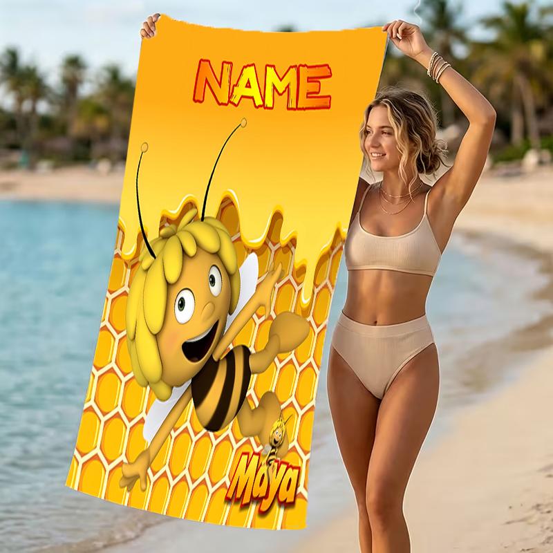 Customizable Personalized Beach Towels Maya the Bee Themed designs.Suitable for the Beach, Yoga, Sports;ideal As Beach Accessories
