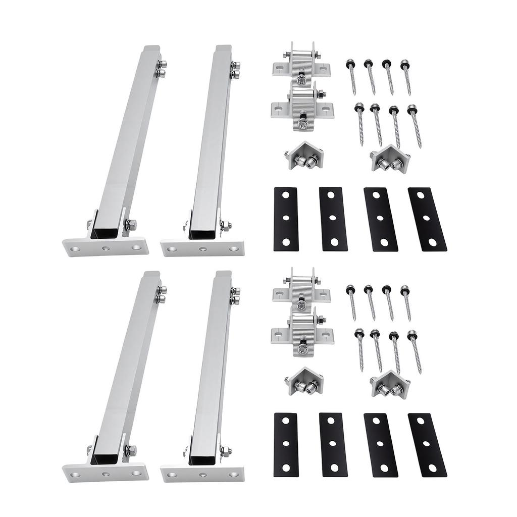 2 Set Solar Panel Mounting Brackets Adjustable Angle 15 to 30 Degrees Aluminum Alloy Solar Panel Rack for Balcony Roof