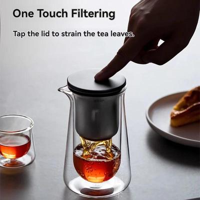 קומקום מגנטי בנגיעה אחת להפרדת תה ומים מסוג עיתונות קומקום תה עצלן קומקום ביתי