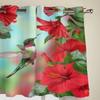 Kolibri auf roter Hibiskusblüte, Fenstervorhang für Wohnzimmer, Schlafzimmer, Dekoration, Vorhänge, Luxus-Volantvorhänge für die Küche