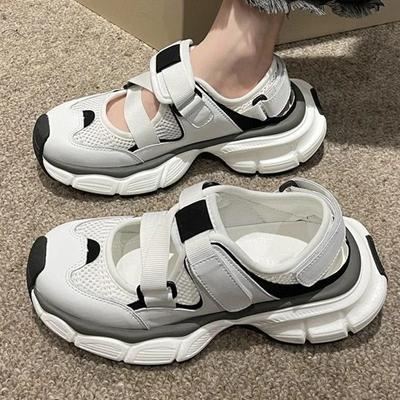 Mode Damen Sommer Dicke Sohle Lässige Sandalen Mädchen Studentin Outdoor Rutschfeste Pantoletten Schuhe Walking Sneaker Mode Tennis Mesh Schuhe