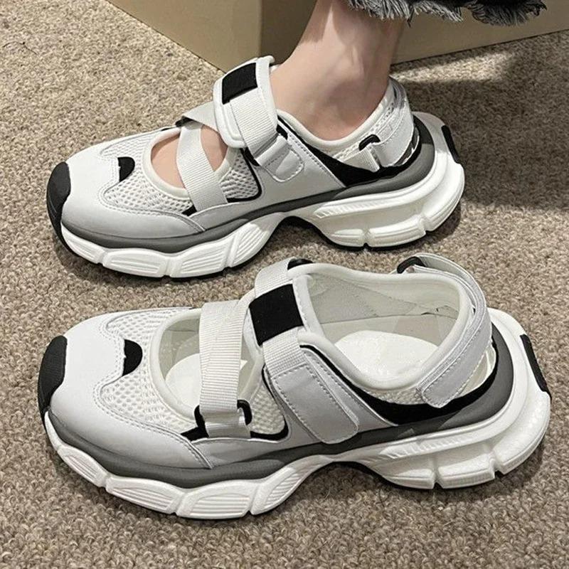 Fashion Women Summer Thick Bottom Casual Sandals Girl Student Outdoor Non-Slip Slides Footwear Walking Sneaker Fashion Tennis Mesh Shoes