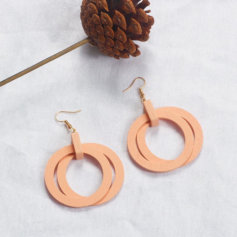 

Корейские минималистичные геометрические деревянные серьги-гвоздики и подвески для женщин