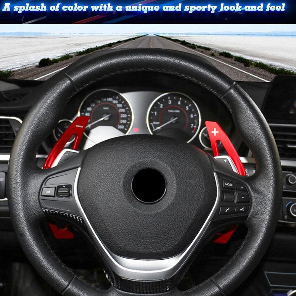 1 Pair Steering Wheel Paddle Shifter Extension Cover Red For BMW F22 F30 F31 F32