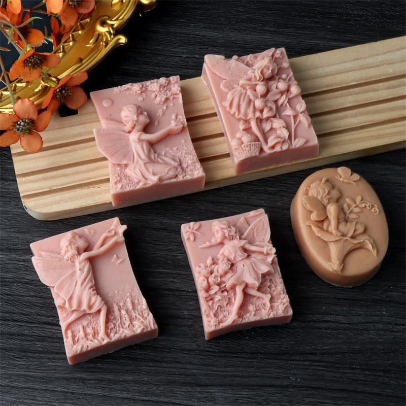 Flower Fairy Soap Mold Butterfly Fairy Spirit Silicone Mold DIY Handmade Soap Bath Bomb Plaster Resin Molds