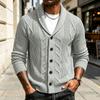 Herren Strick-Cardigan-Pullover, Farbe Knopfleiste Umlegekragen, Warm Vielseitig Trendig Herbst Winter Lässige Oberbekleidung