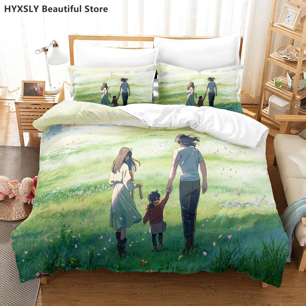 Suzume No Tojimari Bedding Set 3D Anime Polyester Quilt Cover Pillowcases Queen King For Kids Gift Cute Anime Duvet Cover Sets