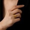 Teamer Witch Knot Stainless Steel Ring Women Wiccan Cross Celtics Knot Ring Witchcraft Good Luck Protection Amulet Birthday Gift