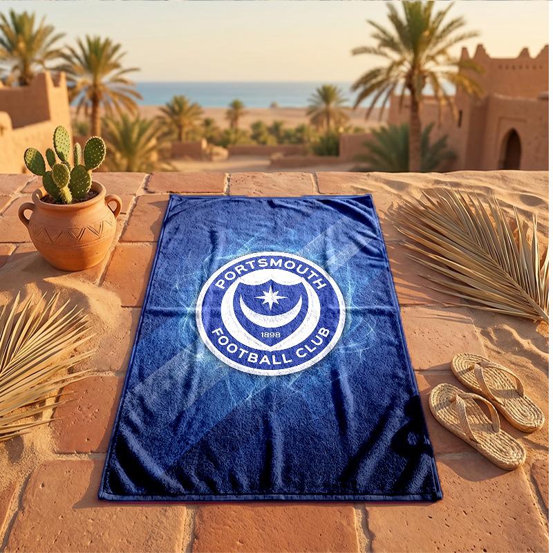 Asciugamano da Spiaggia Morbido Asciugatura Rapida Tema Portsmouth FC?Asciugamano Asciutto Per Vacanze Estive Al Mare Nuoto