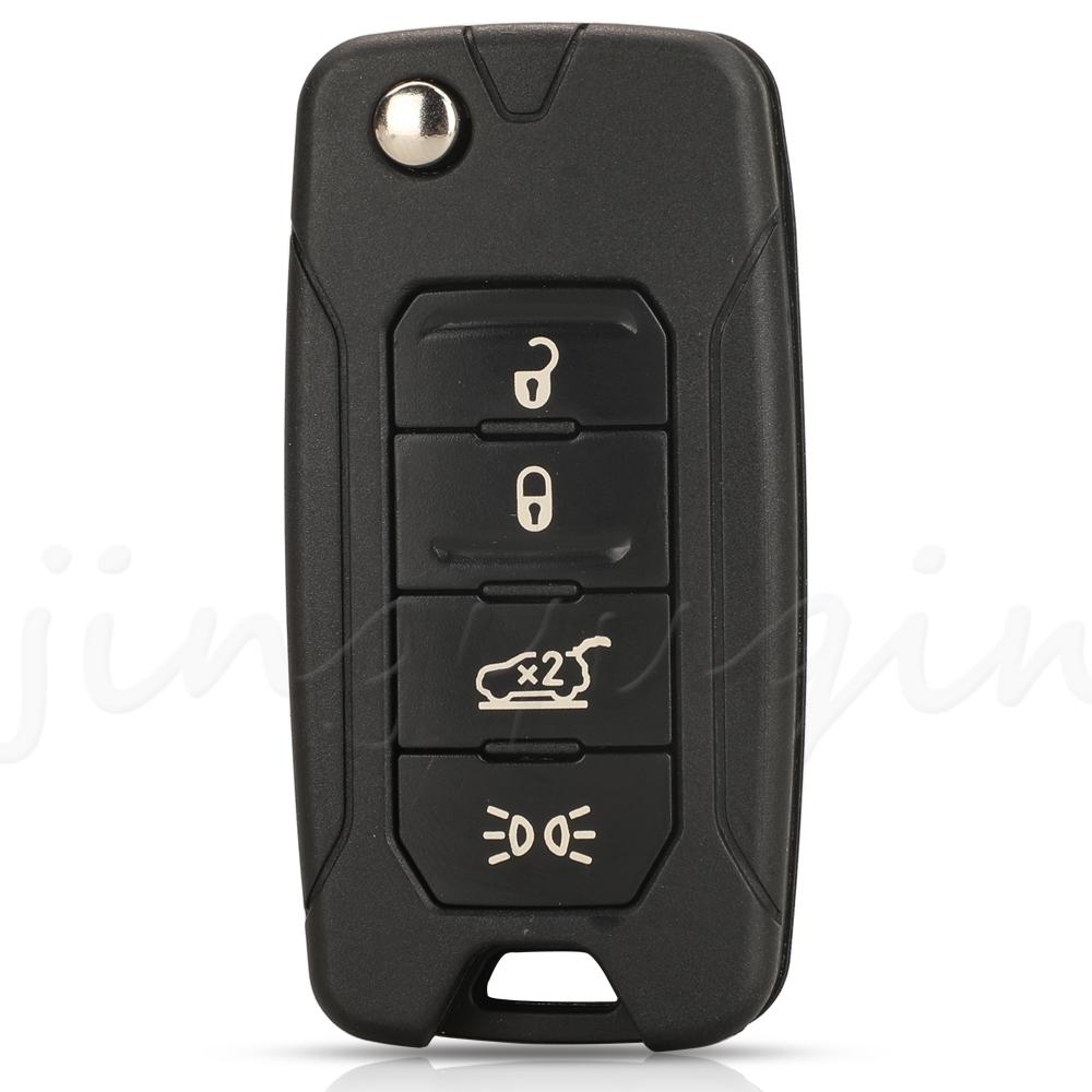 Jingyuqin 3/4 Buttons Remote Car Key Cover Flip Key For Jeep Renegade Compass Patriot Liberty Fob Sip22 Blade Auto Accessories