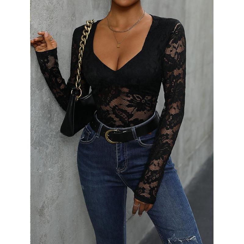 Women's Cross Border Solid Color Sexy Long Sleeve Jumpsuit
